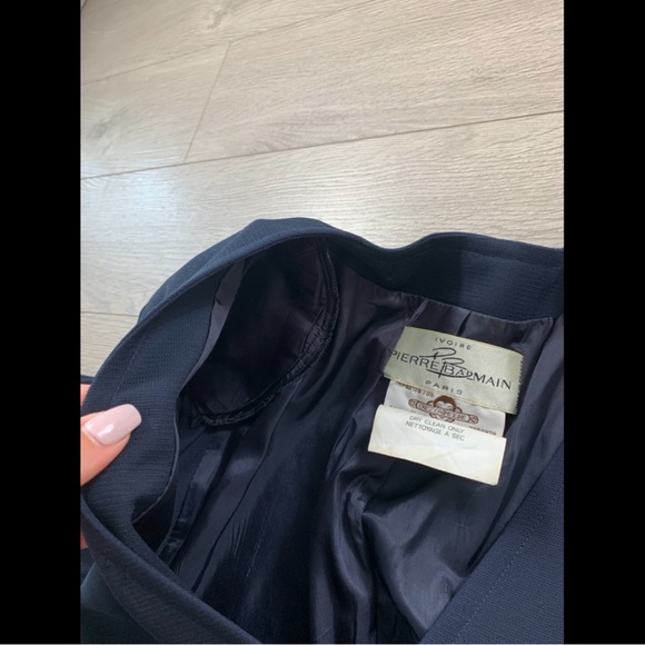 Pierre Balmain Vintage Navy Blue Wool Blazer Skirt Set - Picture 4 of 16